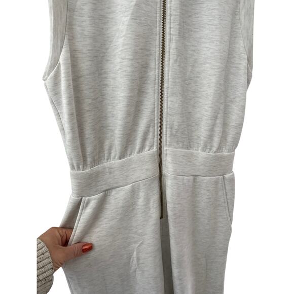 Varley Double Soft Madelyn Stretch-Jersey Jumpsuit Ivory-Marl Size‎ Small - Picture 14 of 16